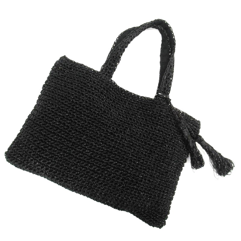 MID GIRL APPLY　タッセル付きメタリックヤーントート /BK#10